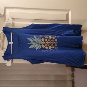Blue Pawprint Pineapple Raceback Tank Top
